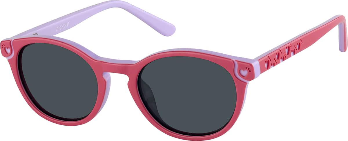 Angle view of Kids' Oval Sunglasses T00331912 in Pink