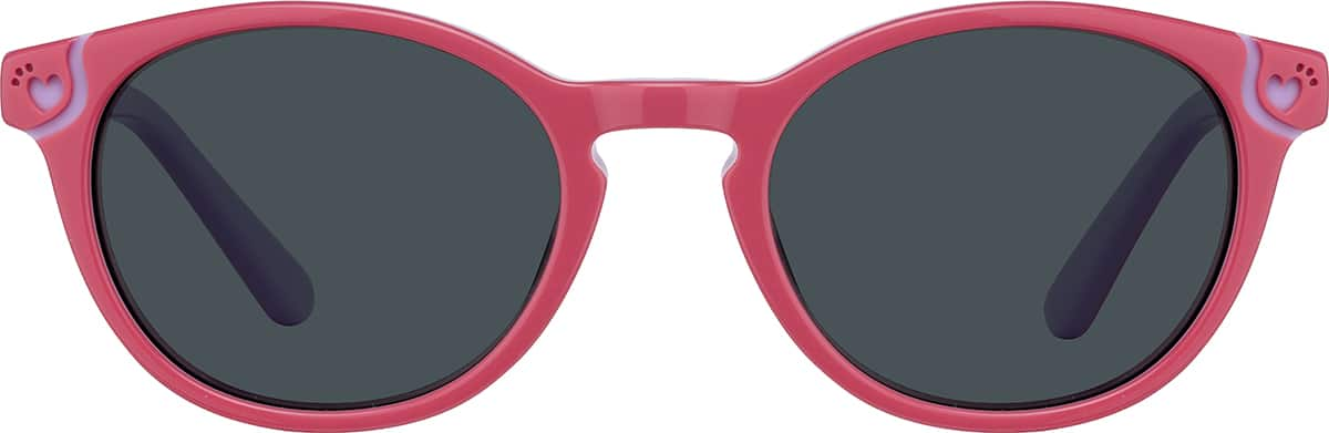 Front view of Kids' Oval Sunglasses T00331912 in Pink