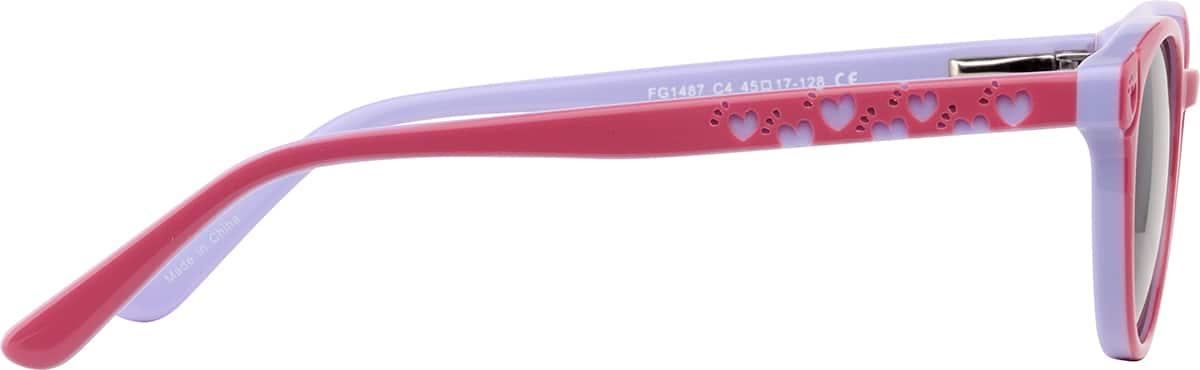 Side view of Kids' Oval Sunglasses T00331912 in Pink