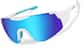 Angle view of Wrap-Around Hiking Sunglasses T00823016 in White and Sky Blue Mirror thumbnail