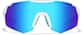 Front view of Wrap-Around Hiking Sunglasses T00823016 in White and Sky Blue Mirror thumbnail