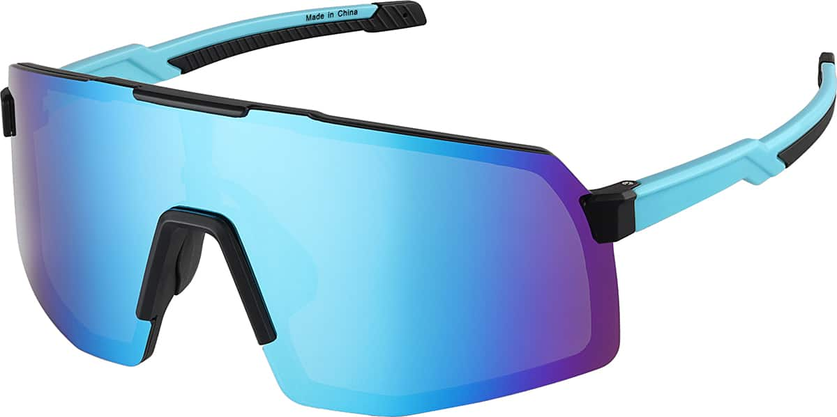 Angle view of Sport Polarized Sunglasses T01011616 in Blue