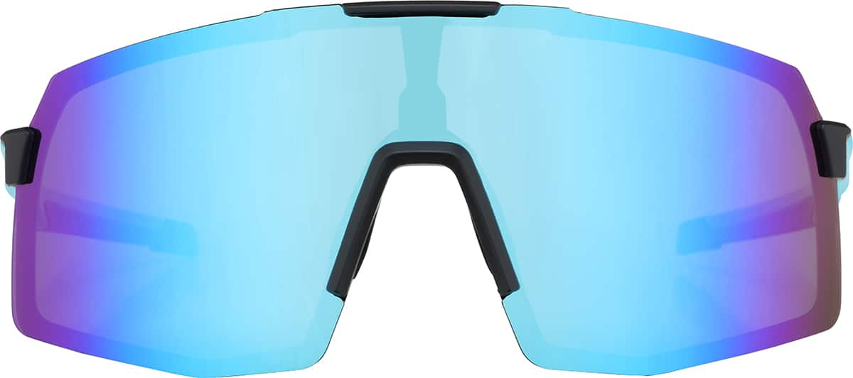 Front view of Sport Polarized Sunglasses T01011616 in Blue