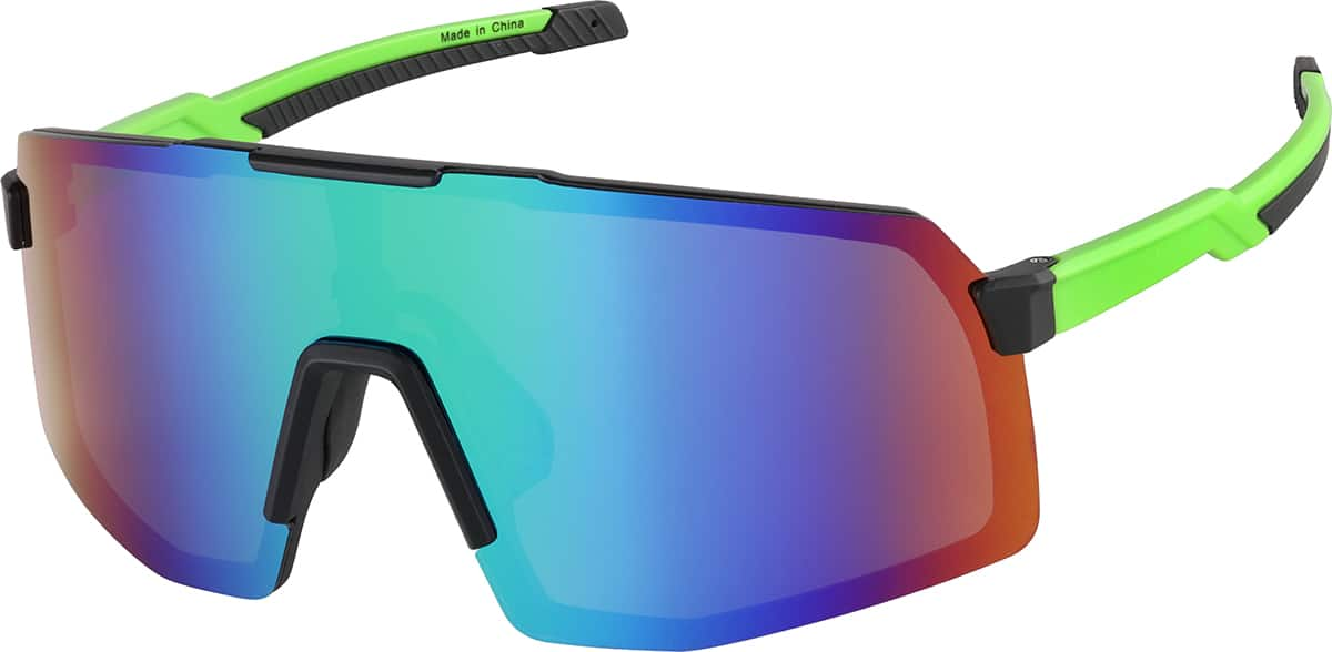 Angle view of Sport Polarized Sunglasses T01012416 in Green