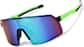 Angle view of Wrap-Around Sunglasses T01012416 in Black and Green thumbnail