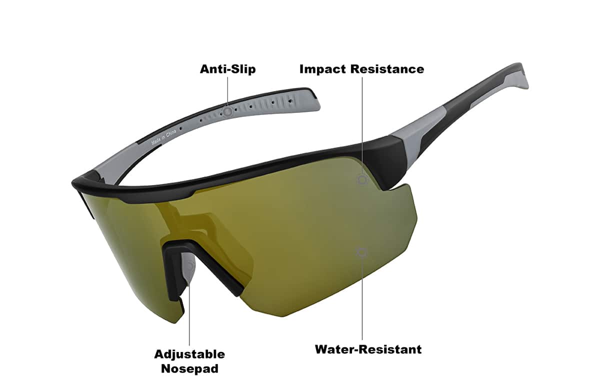 Image of Half Rim Wrap-Around Sunglasses