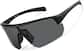Angle view of Half Rim Wrap-Around Sunglasses T01032121 in Black with Gray Lens thumbnail