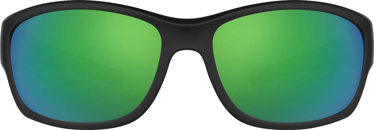 Front view of Rectangle Sunglasses T01042124 in Black