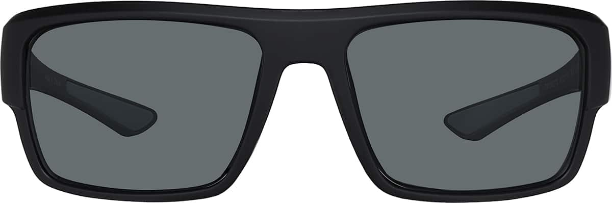 Front view of Rectangle Sunglasses T01062112 in Black