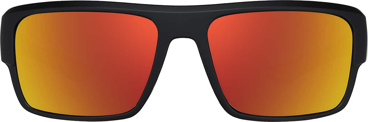 Front view of Rectangle Sunglasses T01062118 in Black