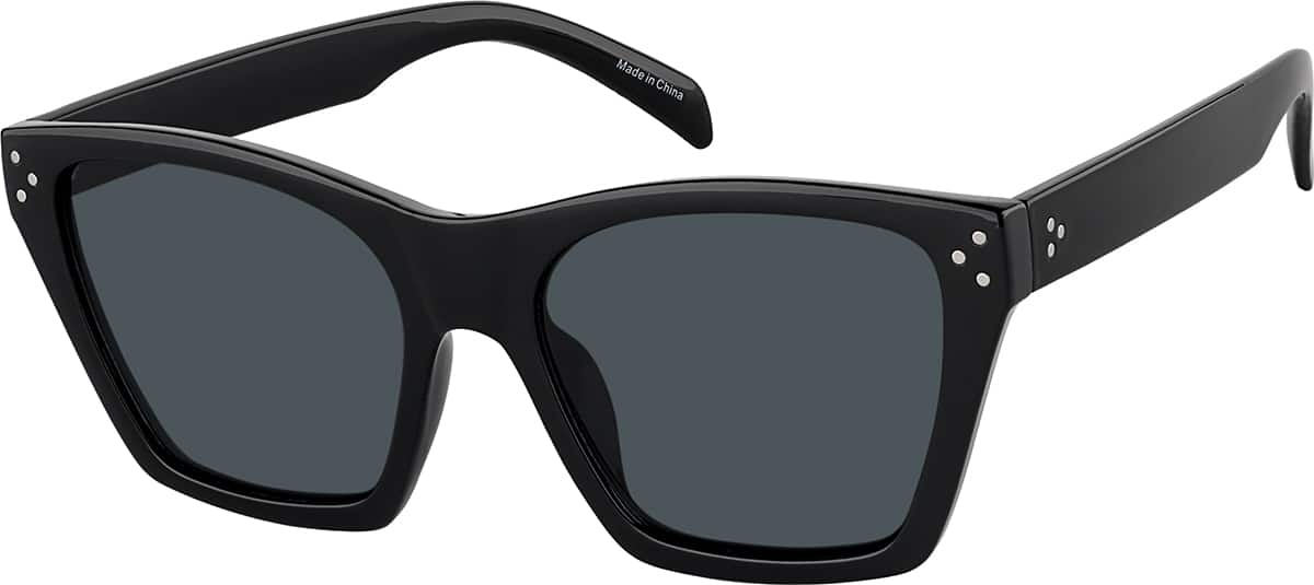 Angle view of Rectangle Sunglasses T01102112 in Black