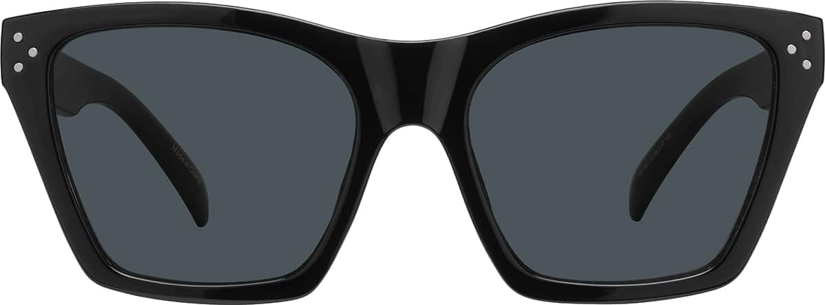 Front view of Rectangle Sunglasses T01102112 in Black