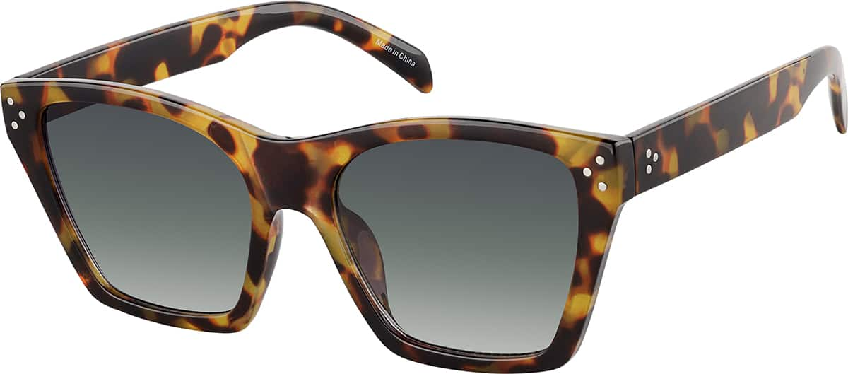 Angle view of Rectangle Sunglasses T01102515 in Tortoiseshell