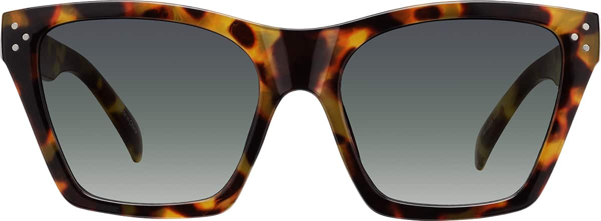 Front view of Rectangle Sunglasses T01102515 in Tortoiseshell