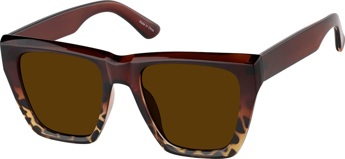 Angle view of Rectangle Sunglasses T01112515 in Tortoiseshell