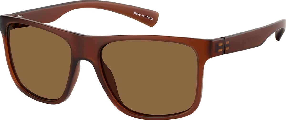 Angle view of Rectangle Sunglasses T01121515 in Brown