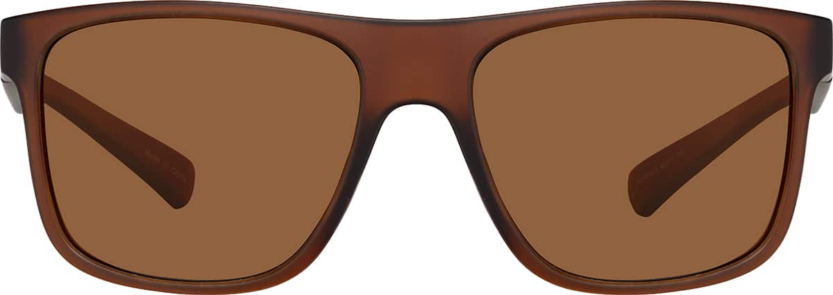 Front view of Rectangle Sunglasses T01121515 in Brown