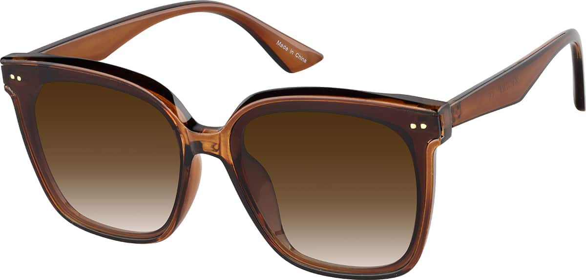 Angle view of Rectangle Sunglasses T01131515 in Brown