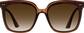 Front view of Square Sunglasses T01131515 in Brown thumbnail