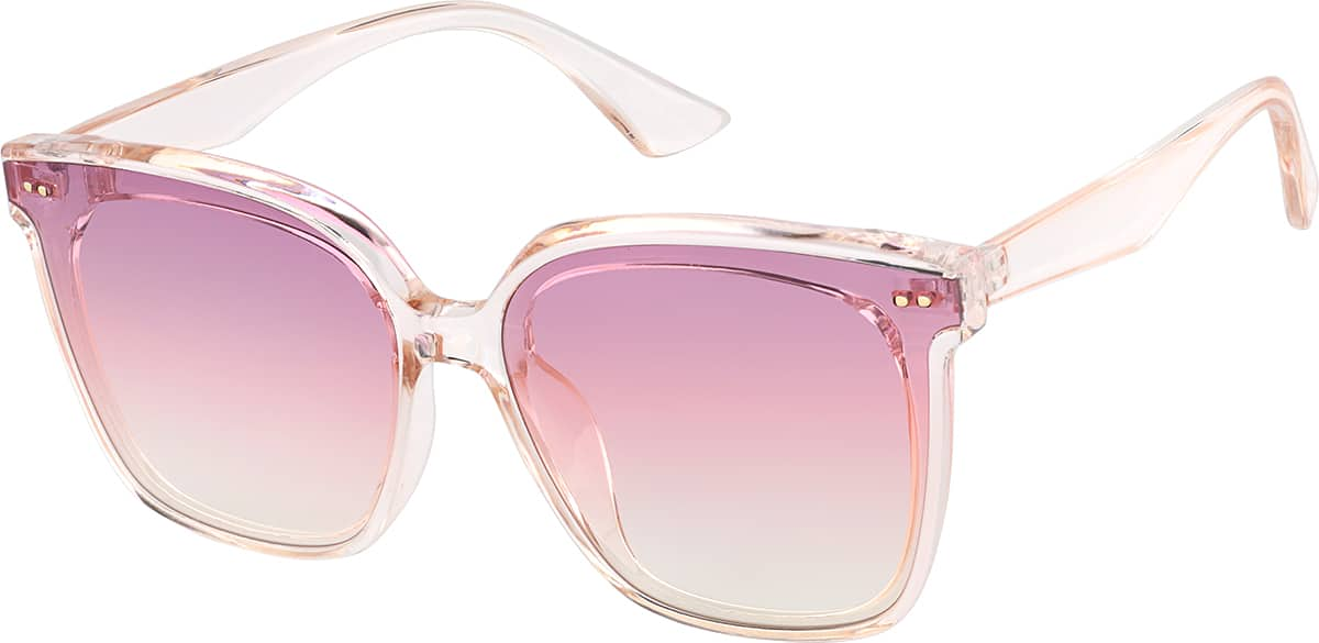 Angle view of Rectangle Sunglasses T01131919 in Pink