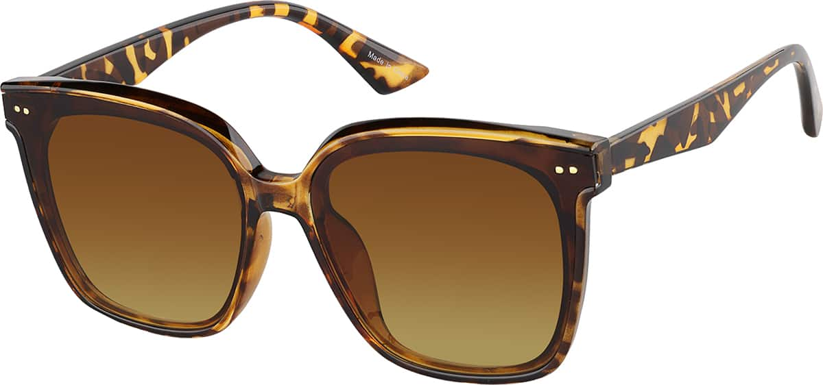 Angle view of Rectangle Sunglasses T01132515 in Tortoiseshell