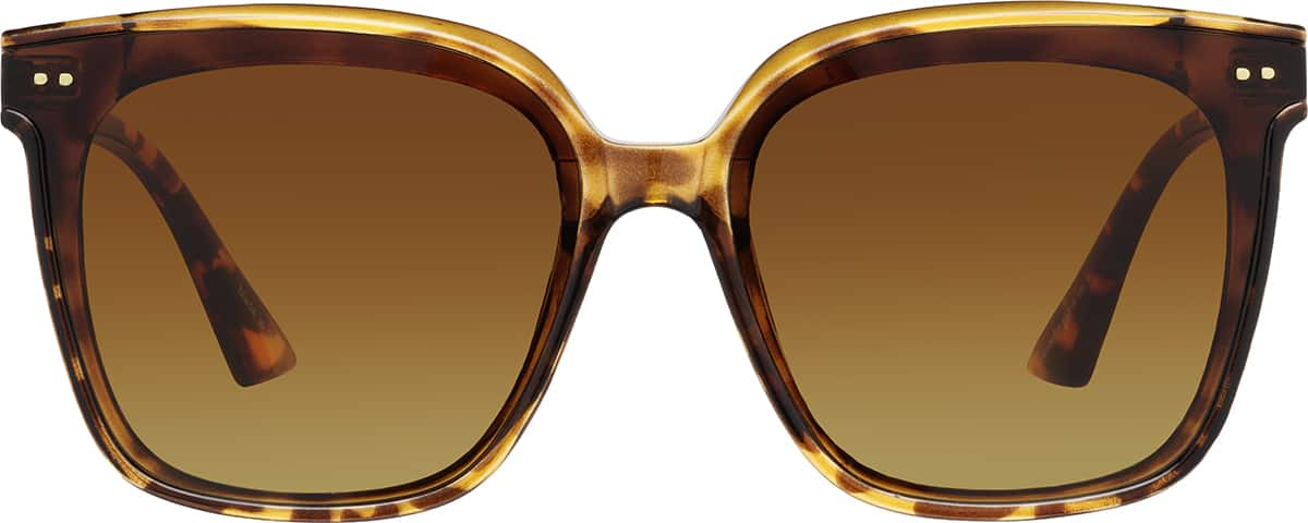 Front view of Rectangle Sunglasses T01132515 in Tortoiseshell