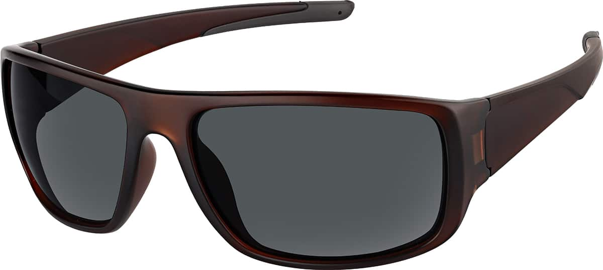 Angle view of Rectangle Sunglasses T01151511 in Brown