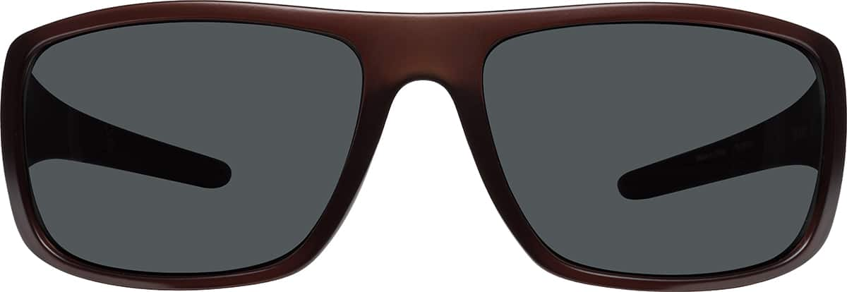 Front view of Rectangle Sunglasses T01151511 in Brown