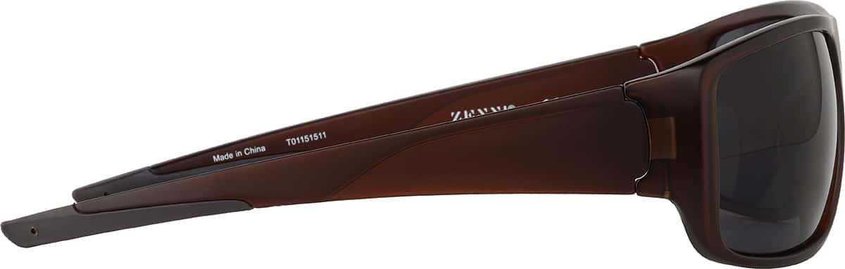 Side view of Rectangle Sunglasses T01151511 in Brown