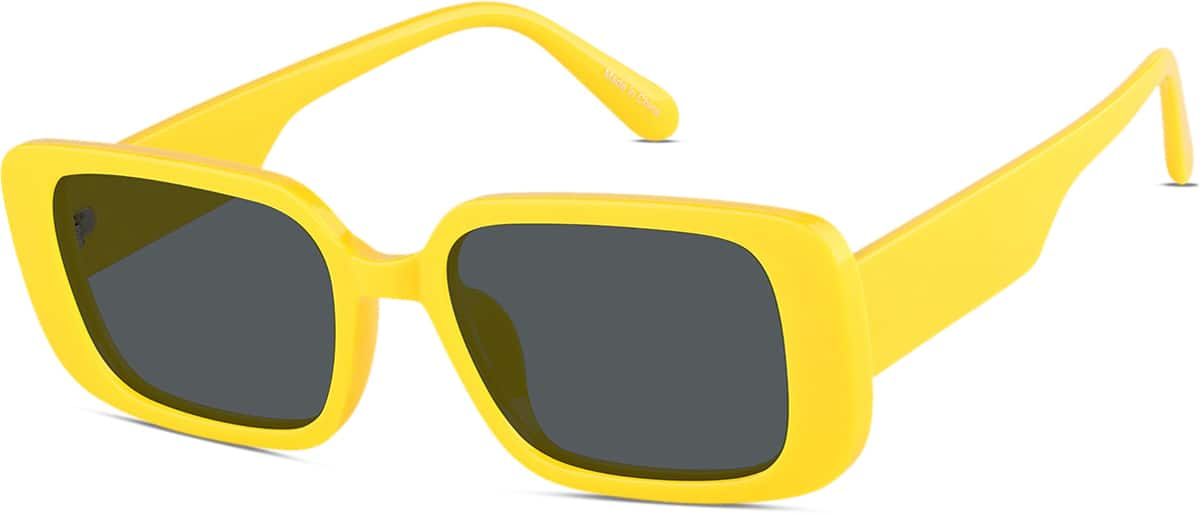 Angle view of Rectangle Sunglasses T01352212 in Yellow