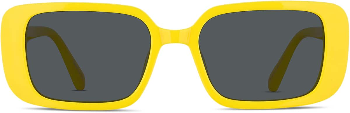 Front view of Rectangle Sunglasses T01352212 in Yellow