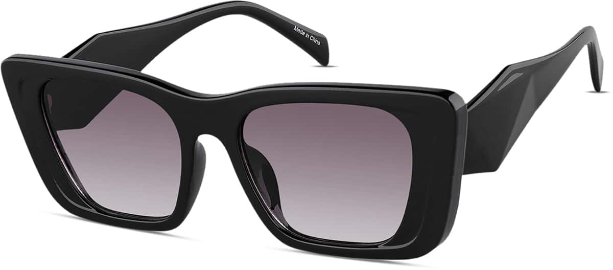 Angle view of Rectangle Sunglasses T01412117 in Black