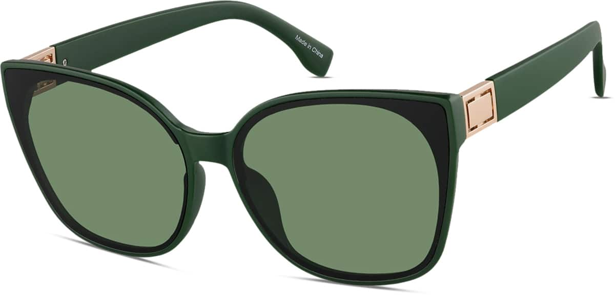 Angle view of Cat-Eye Sunglasses T01422424 in Green