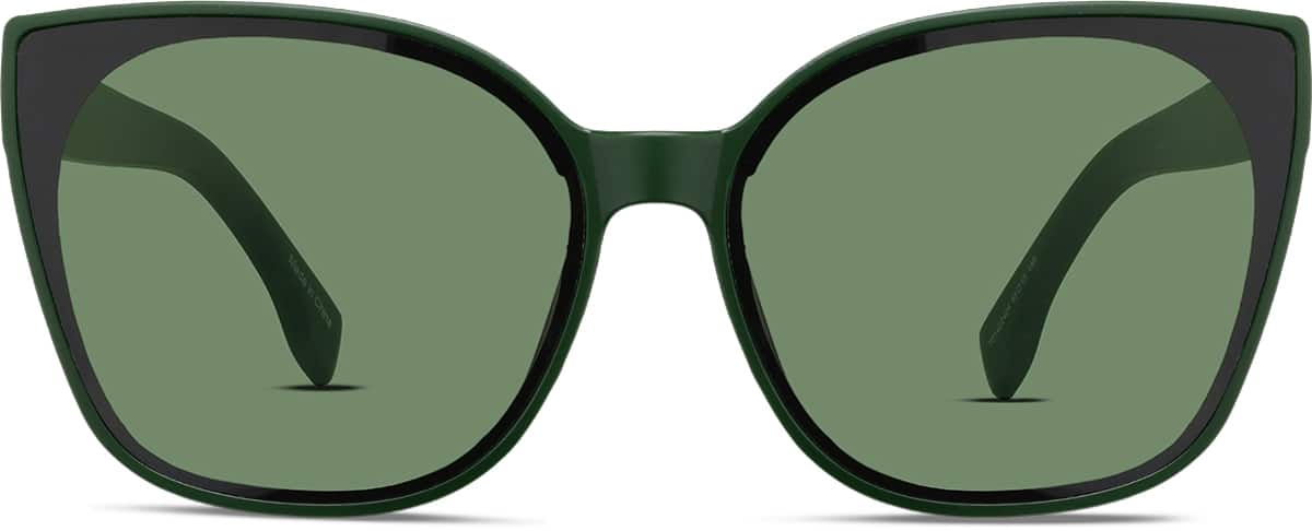 Front view of Cat-Eye Sunglasses T01422424 in Green