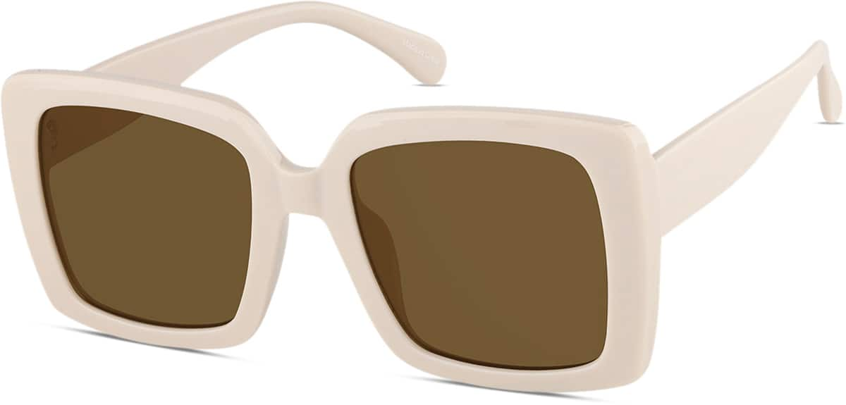 Angle view of Square Sunglasses T01433315 in Cream