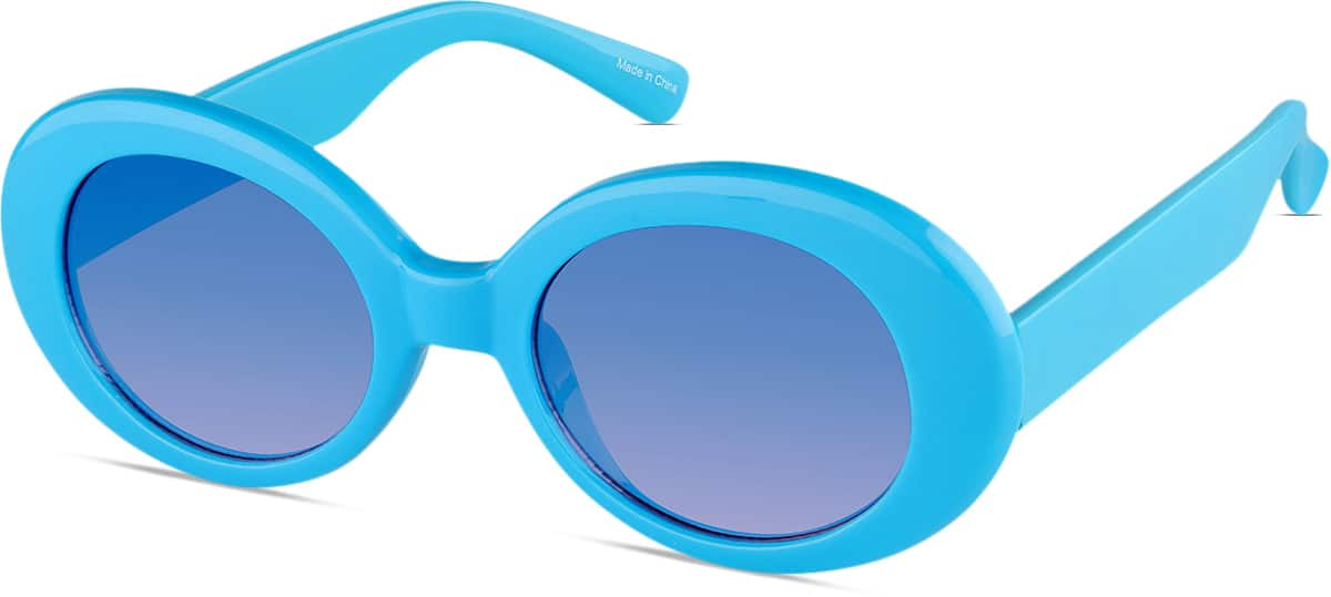 Angle view of Oval Sunglasses T01451616 in Blue