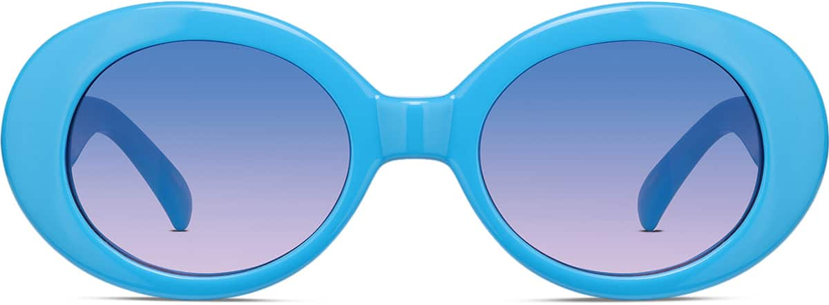 Front view of Oval Sunglasses T01451616 in Blue