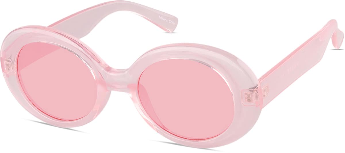 Angle view of Oval Sunglasses T01451919 in Pink