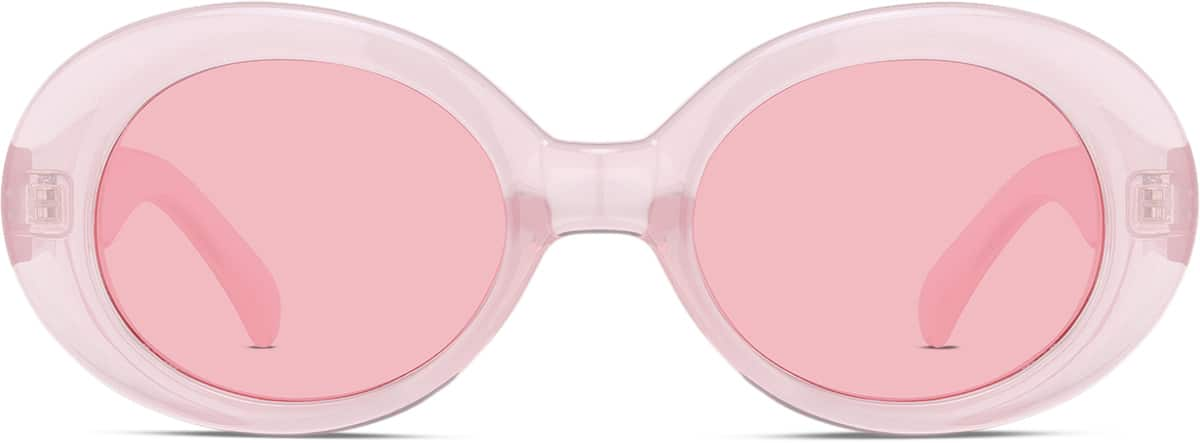 Front view of Oval Sunglasses T01451919 in Pink