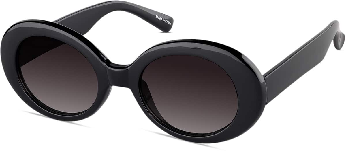 Angle view of Oval Sunglasses T01452112 in Black