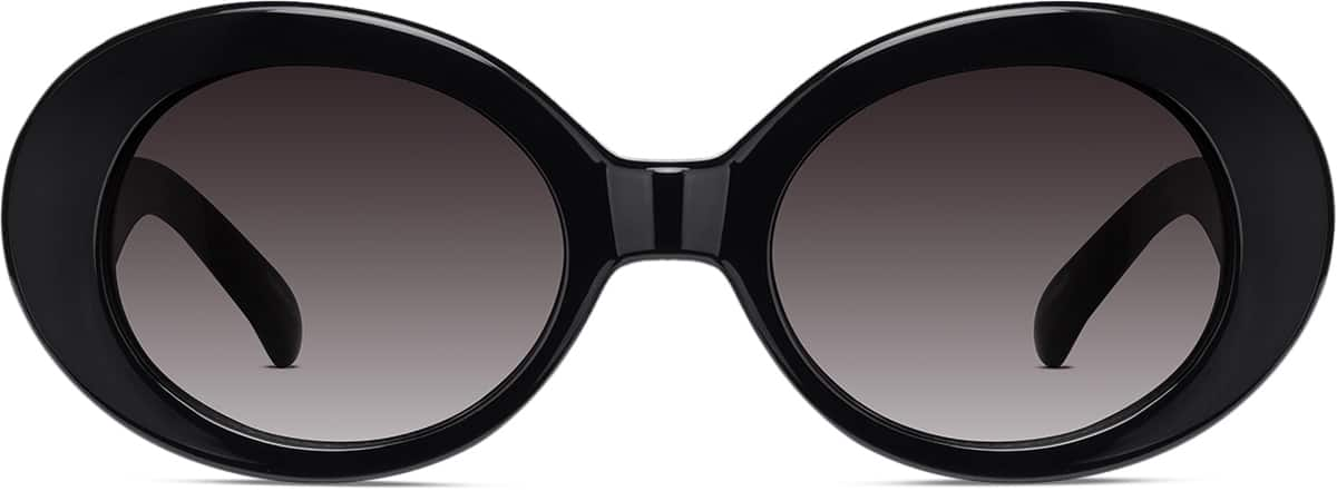 Front view of Oval Sunglasses T01452112 in Black