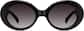 Front view of Oval Sunglasses T01452112 in Black thumbnail