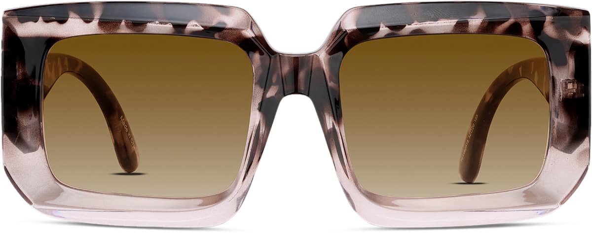 Front view of Rectangle Sunglasses T01462515 in Tortoiseshell