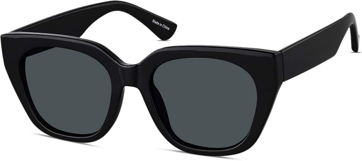 Angle view of Square Sunglasses T01512112 in Black