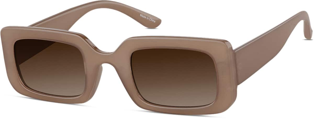 Angle view of Rectangle Sunglasses T01521512 in Brown