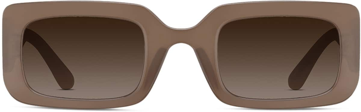 Front view of Rectangle Sunglasses T01521512 in Brown