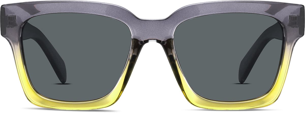 Front view of Square Sunglasses T01541212 in Gray