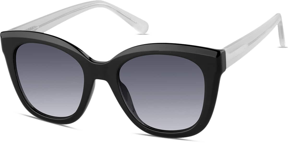 Angle view of Cat-Eye Sunglasses T01562112 in Black