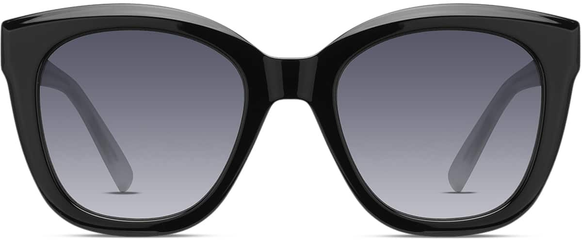 Front view of Cat-Eye Sunglasses T01562112 in Black