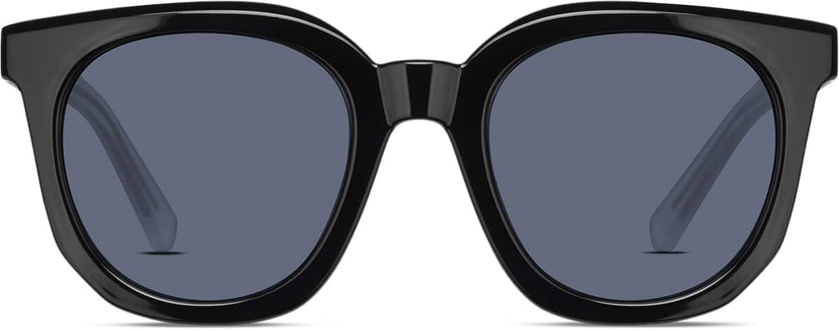 Front view of Square Sunglasses T01582112 in Black